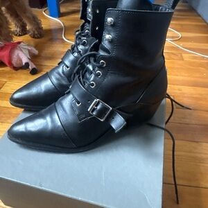 All saints 8 us Women's Black Leather Ankle Boots